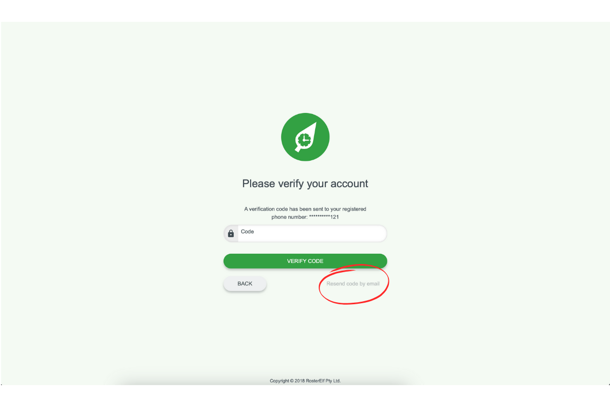 Screenshot showing 'Resend SMS' or 'Send Code By Email Instead' options