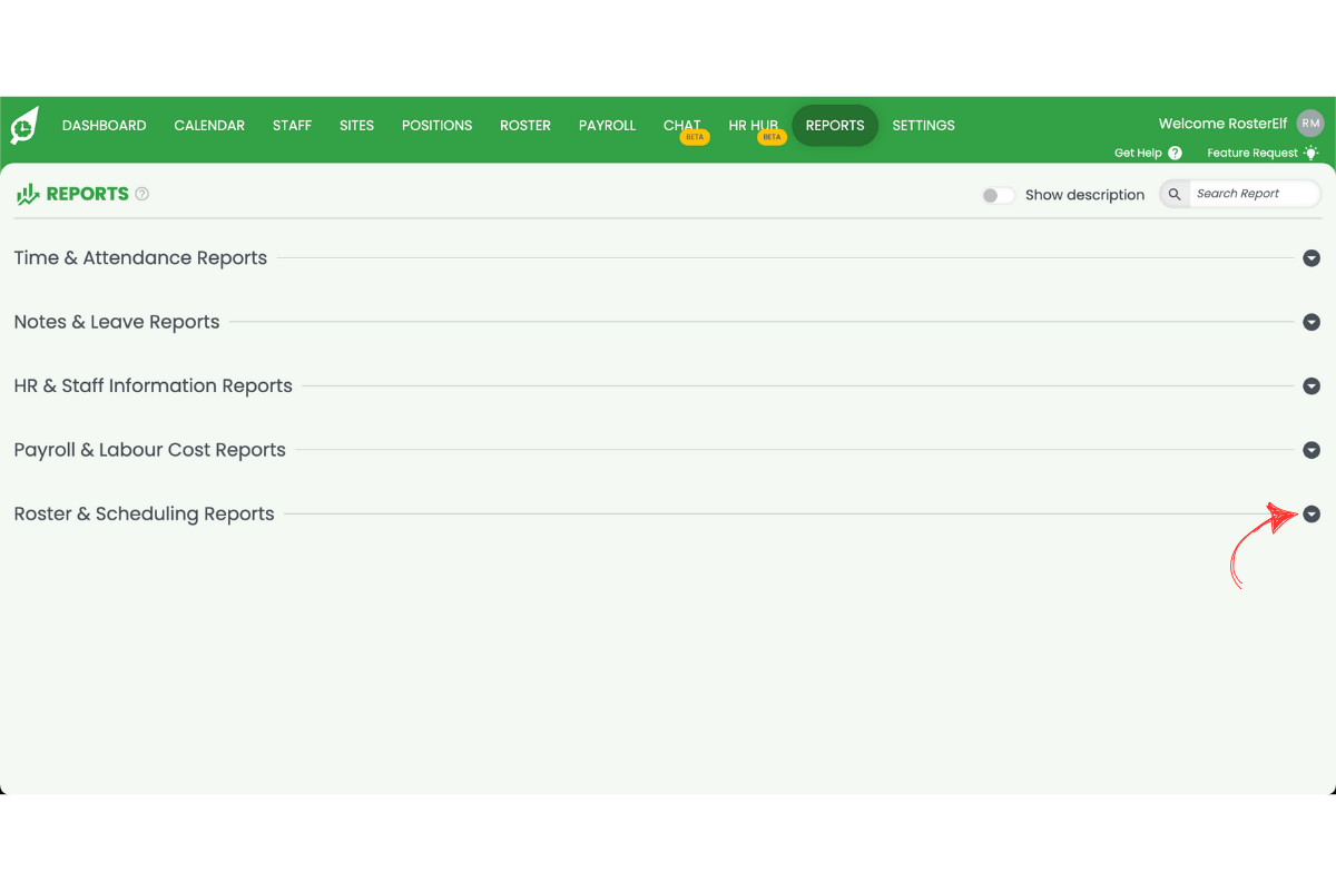 Screenshot from RosterElf showing the interface step