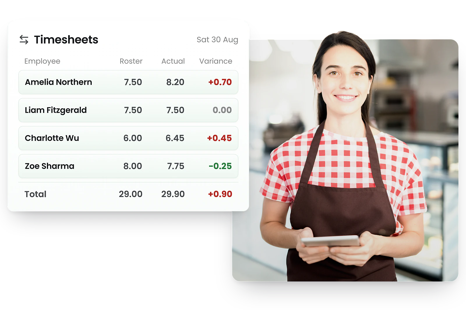 RosterElf Payroll - Payroll-ready timesheets