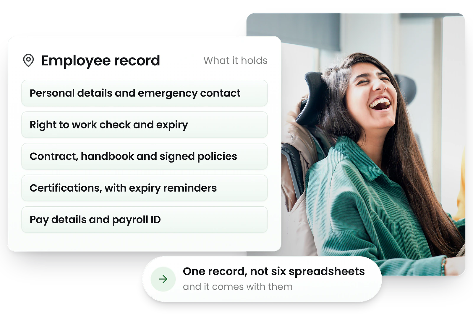 UK employee accessing their own digital HR records through RosterElf My HR Hub on mobile