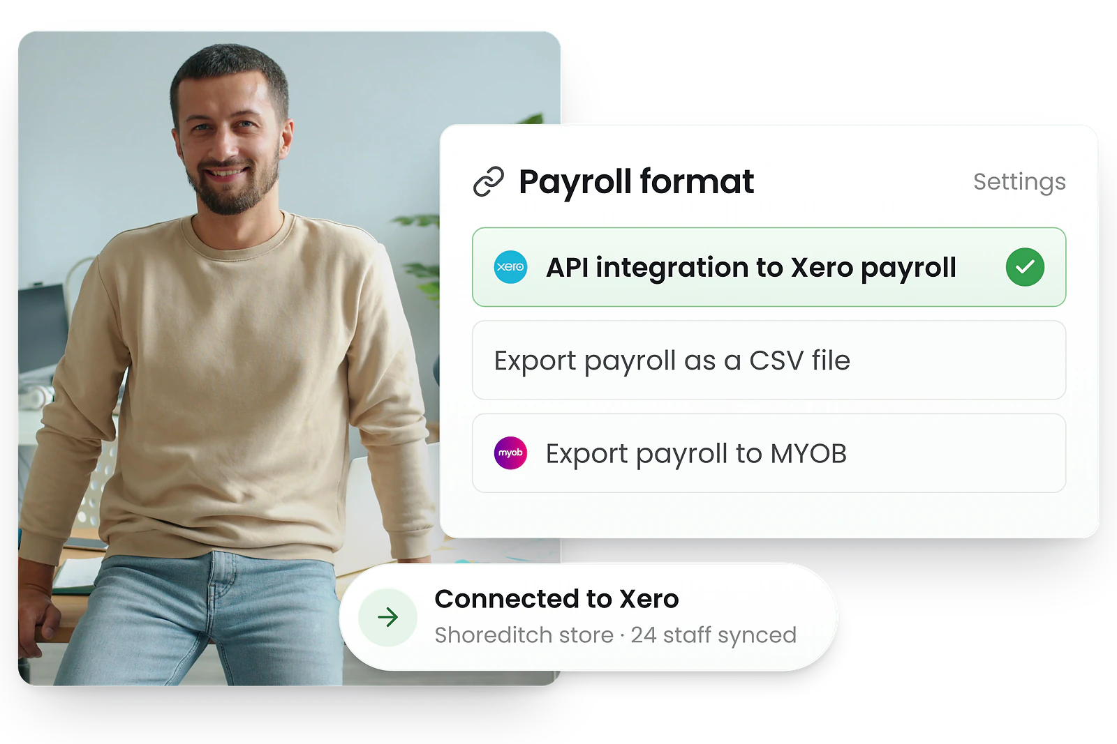 Map Xero UK pay items and tracking categories; export timesheets to payroll