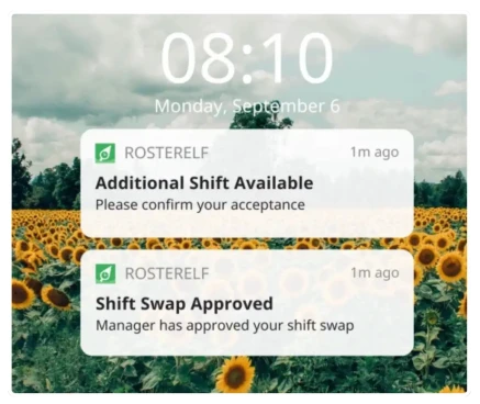 Real-time rostering & shift changes